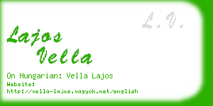 lajos vella business card